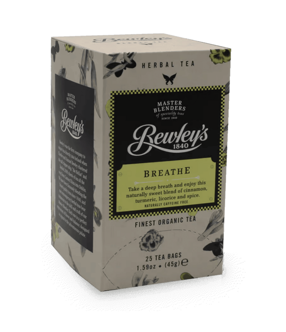 Bewley's Breathe tea packaging on a white background