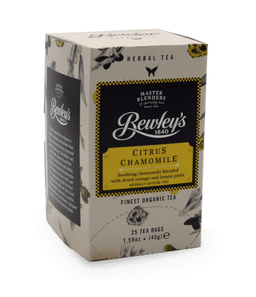 Box of Bewley's Citrus Chamomile tea on a transparent background
