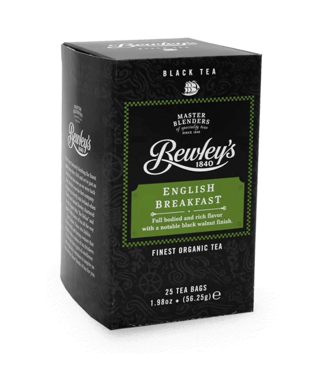Bewley's English Breakfast tea packaging on a transparent background