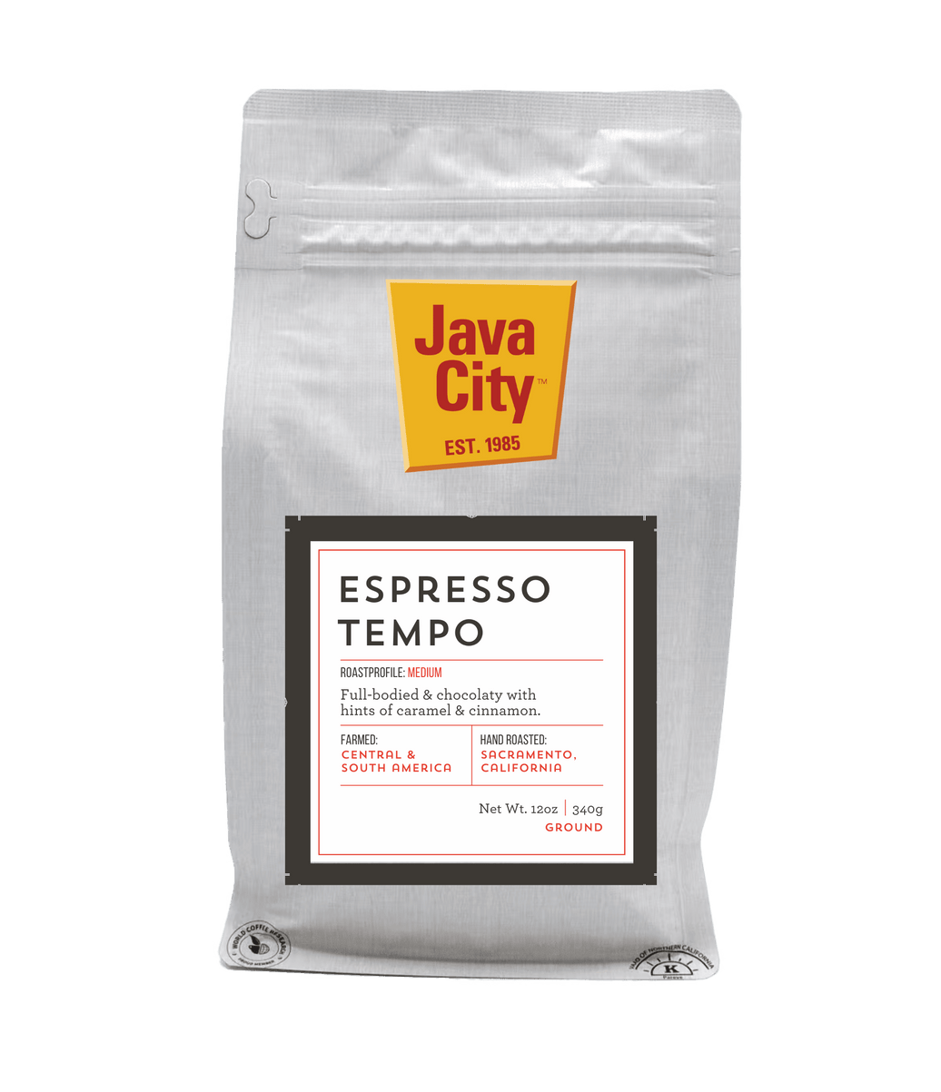 Java City Espresso Tempo coffee package on a transparent background
